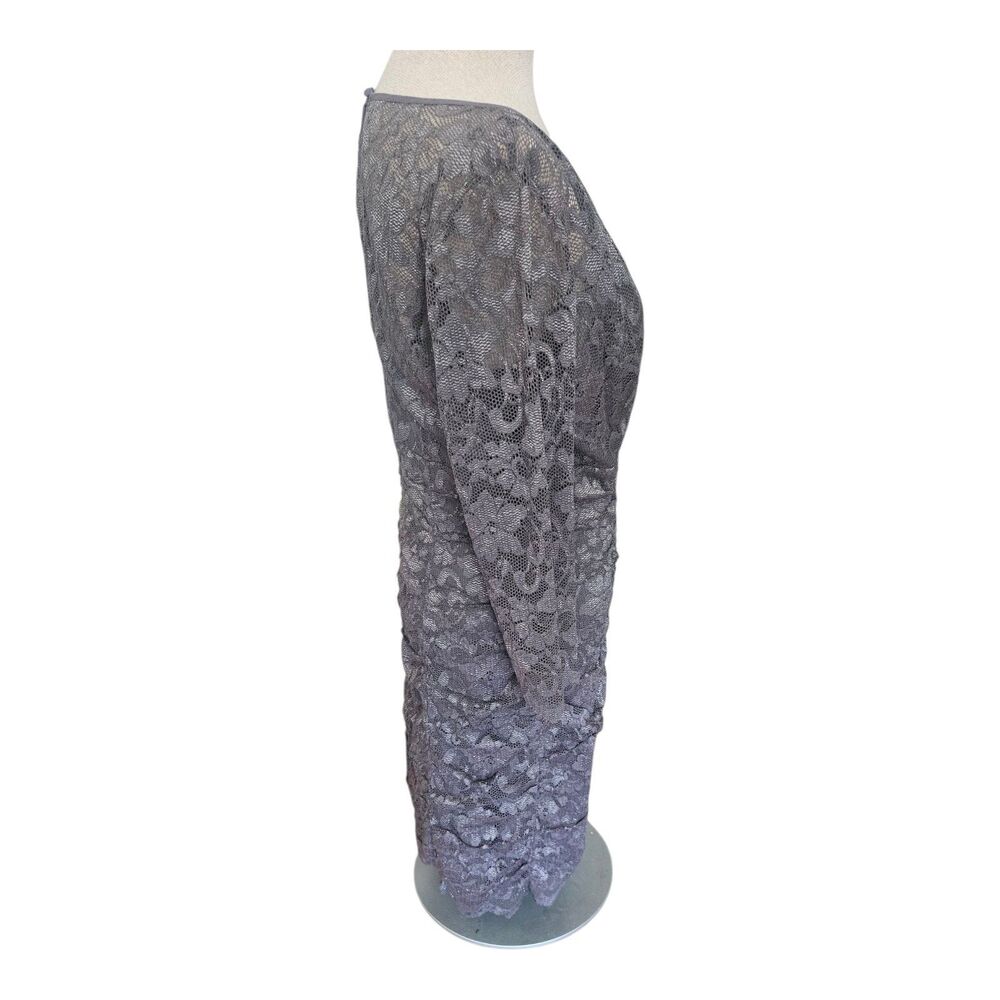 New Eliza J Dress Regal Collection Gray Lace Midi Missy Size 14 (Jr.) - Picture 3 of 11